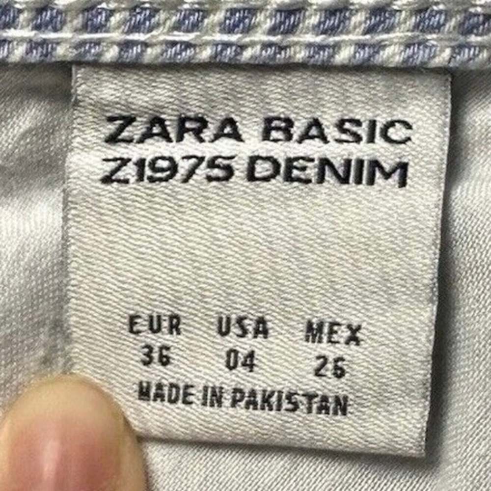 Zara Hickory Stripe Jeans Women 4 *29x27 Railroad Denim Raw Hem Coastal Heritage - Picture 10 of 12